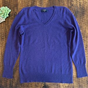 Alex Marie | Purple 100% Cashmere V-Neck Sweater, Size L